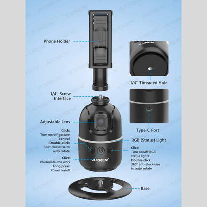 スマート360°自動追跡スマートフォンジンバル