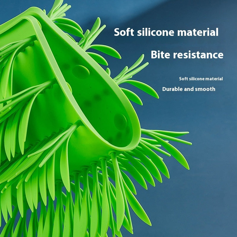 シリコン製スローフードマット クリエイティブ芝生ブラシデザイン