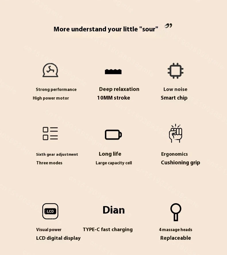 電動マッサージガン（背中・腰用ボディケア）